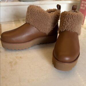 UGG Tan Shearling Platform Boots